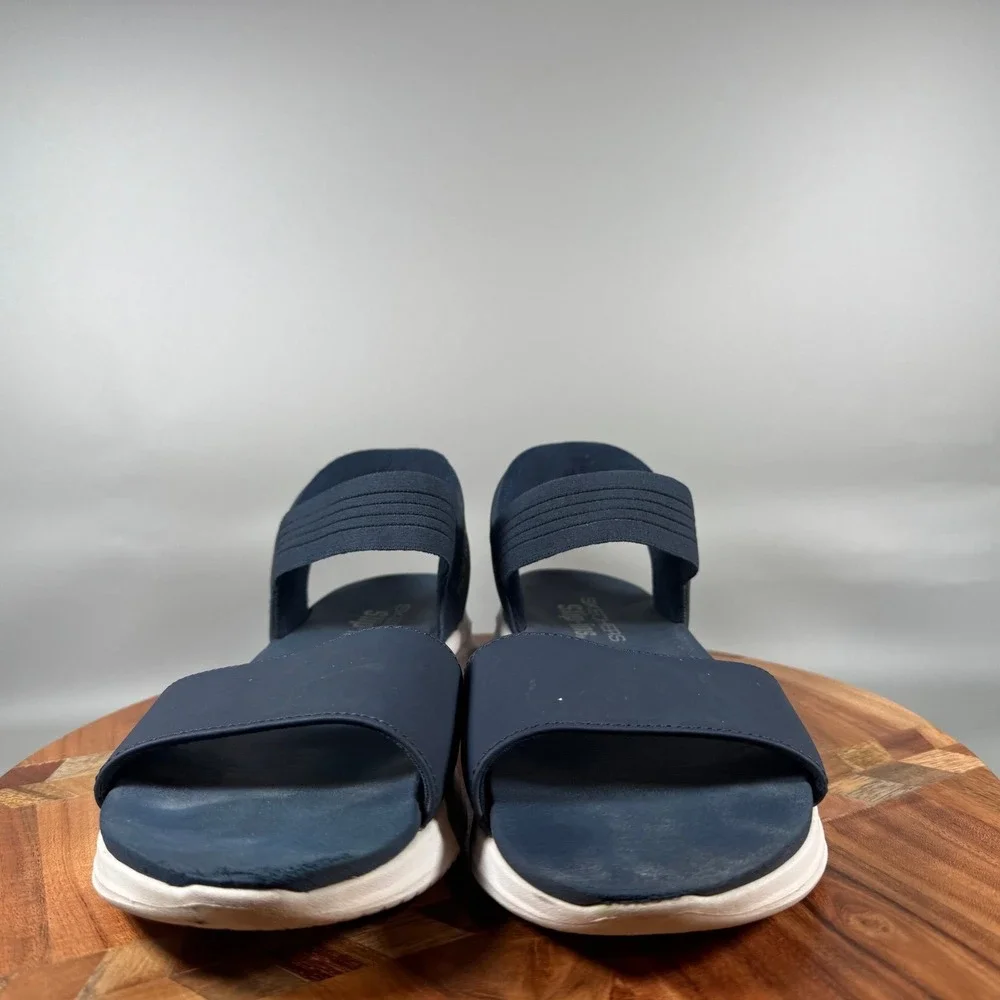Skechers Slip-Ins Reggae Slim Navy Blue Sport Sandals Womens Size 8 119804
